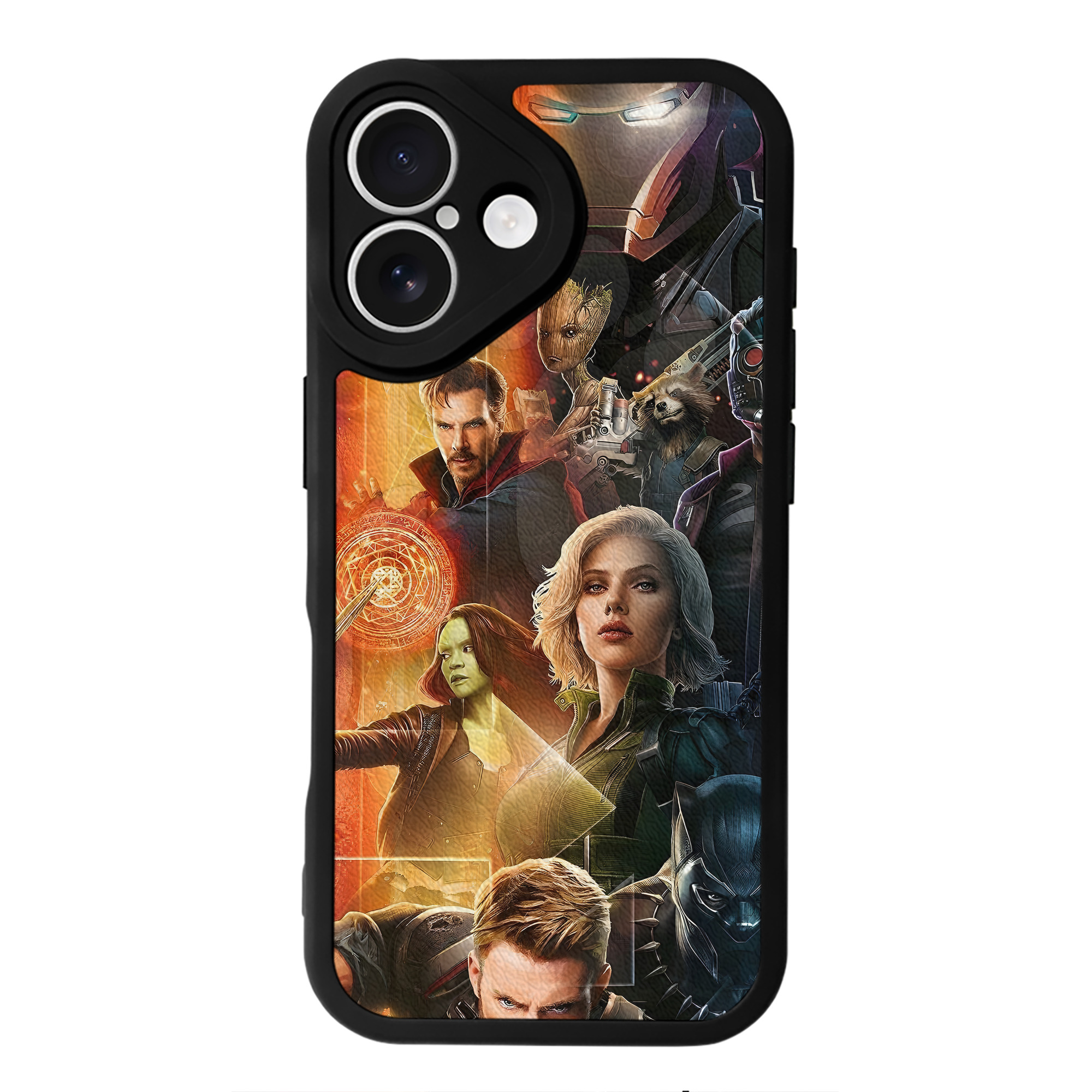 （画像用） アベンジャーズ The Avengers 【iPhone 16シリーズ対応】シリコンスマホケース（レザー調） 材質：シリコン